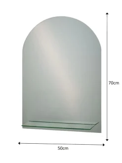 Spiegels*Showerdrape Greenwich - Gebogen badkamerspiegel met plankje