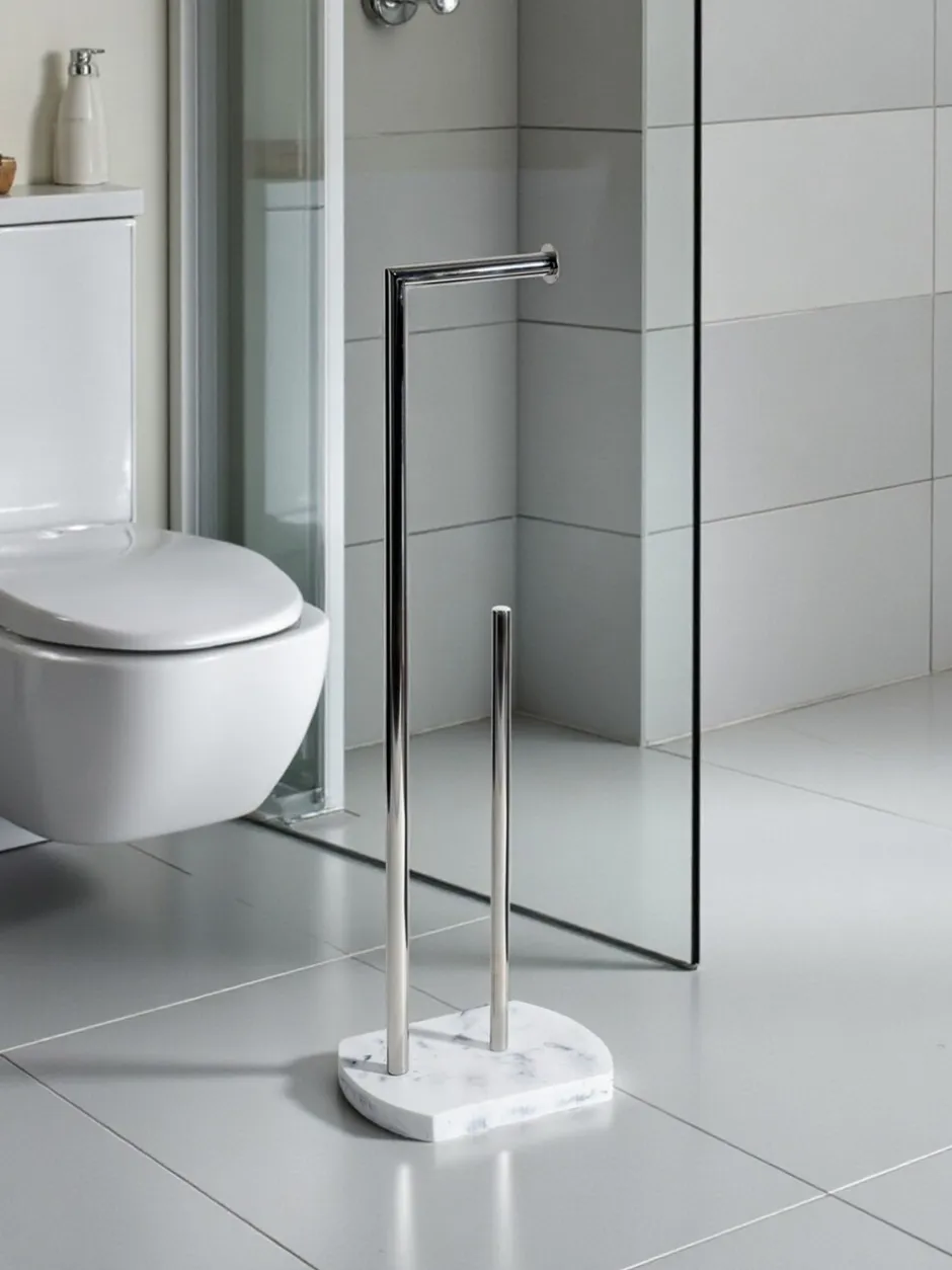Badkameraccessoires*Showerdrape Octavia toiletrolhouder en rollenvoorraadhouder Wit