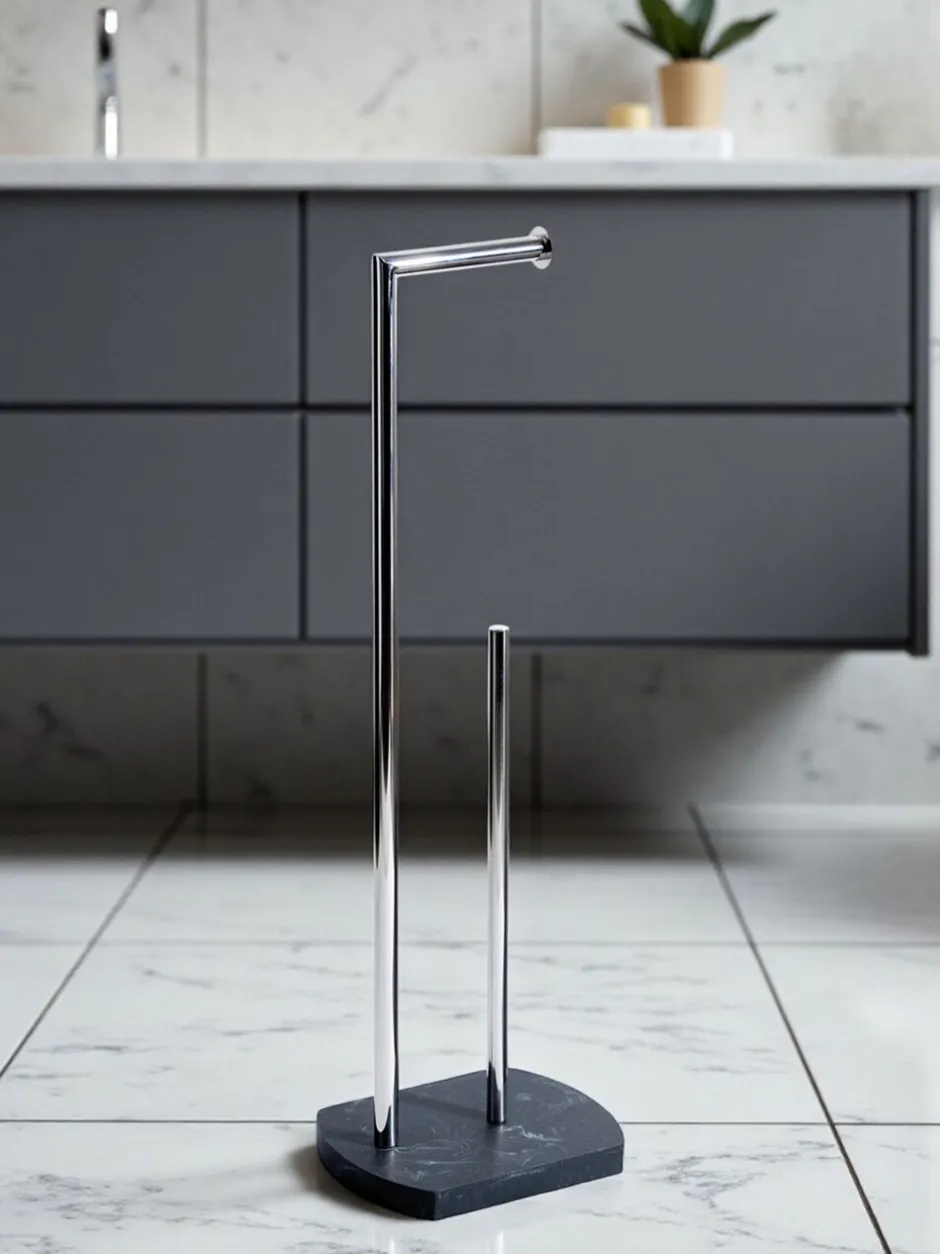 Badkameraccessoires|Showerdrape Octavia toiletrolhouder en rollenvoorraadhouder Grijs