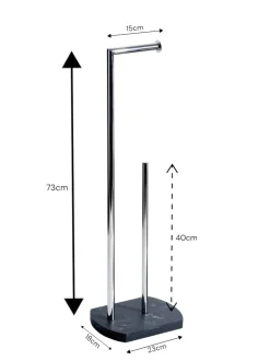 Badkameraccessoires|Showerdrape Octavia toiletrolhouder en rollenvoorraadhouder Grijs