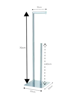 Badkameraccessoires*Showerdrape Stamford vrijstaande toiletrol- en reservepapierhouder