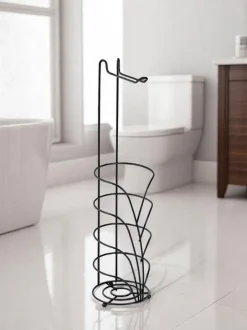 Badkameraccessoires*Showerdrape Vertu Toilet Roll & Spare Holder & Over Dook Hook Set Zwart