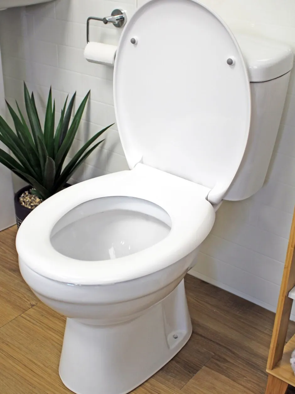 Badkameraccessoires|Showerdrape zachte toiletbril met knopen