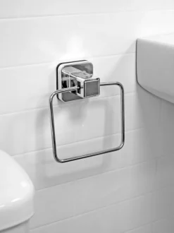 Badkameraccessoires*Showerdrape zuignap wandgemonteerde handdoekenring Pushloc
