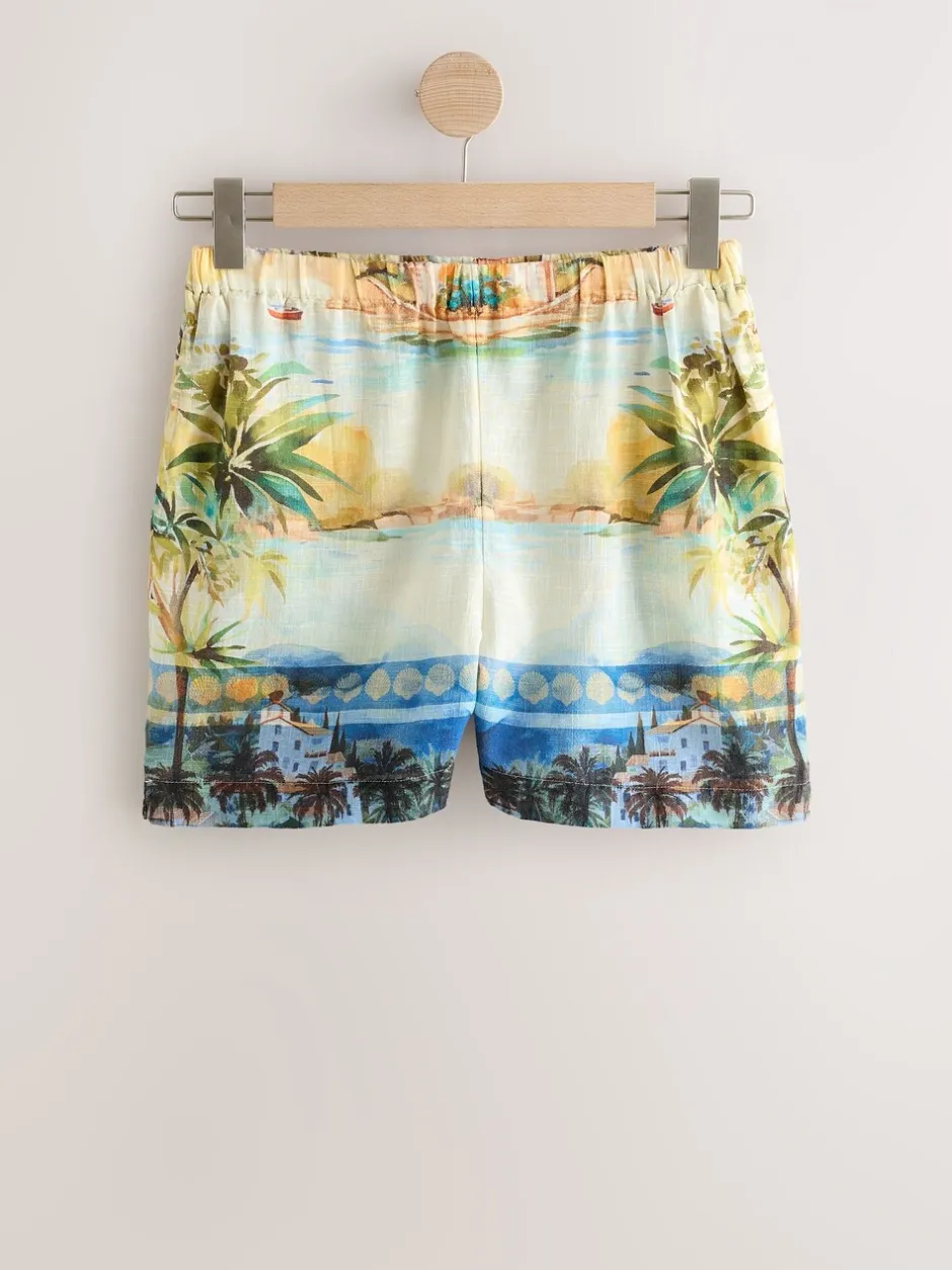 Shorts*Next Sierlijke print - Elasticated Waist Shorts with Linen