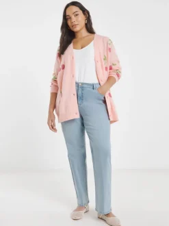 Gebreide Kleding|Simply Be Cherry Print Boyfriend Cardigan