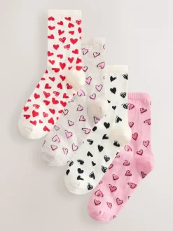 Sokken En Panty's*Next - Set van 4 paar enkelsokken Sketchy Heart