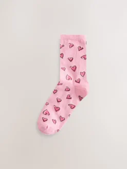 Sokken En Panty's*Next - Set van 4 paar enkelsokken Sketchy Heart