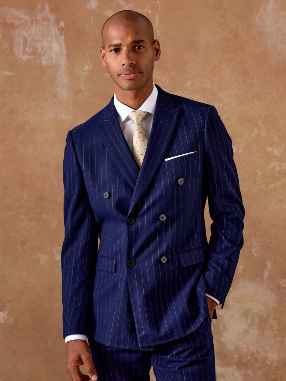 Pakken|Skopes Declan Suit Slim Fit Pinstripe Double Breasted Jacket