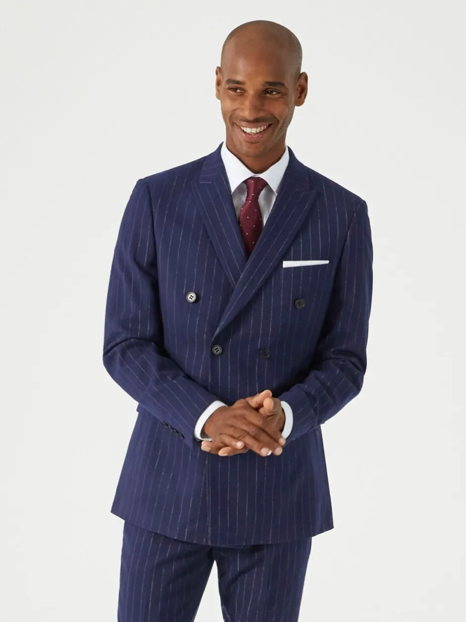 Pakken|Skopes Declan Suit Slim Fit Pinstripe Double Breasted Jacket