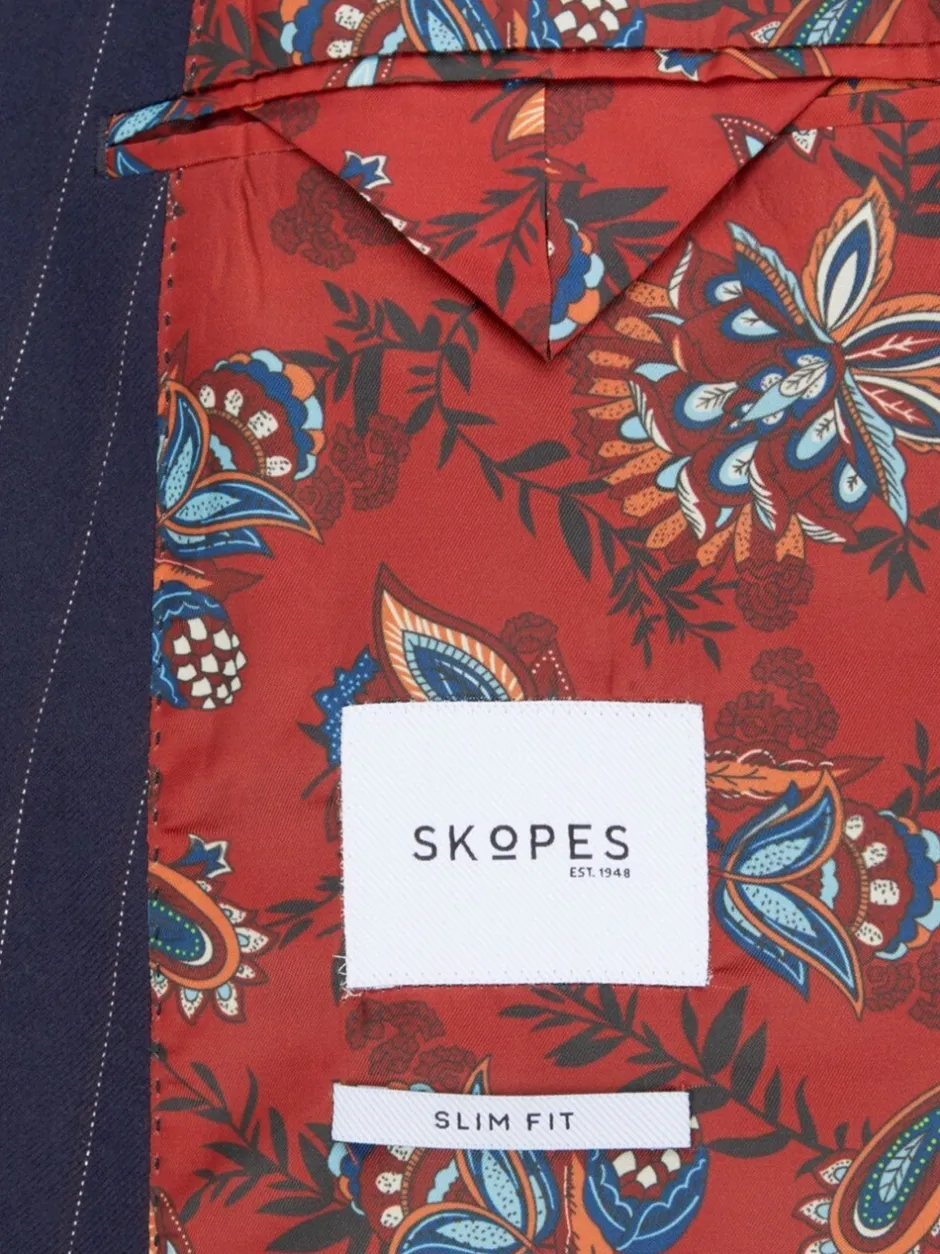 Pakken|Skopes Declan Suit Slim Fit Pinstripe Double Breasted Jacket