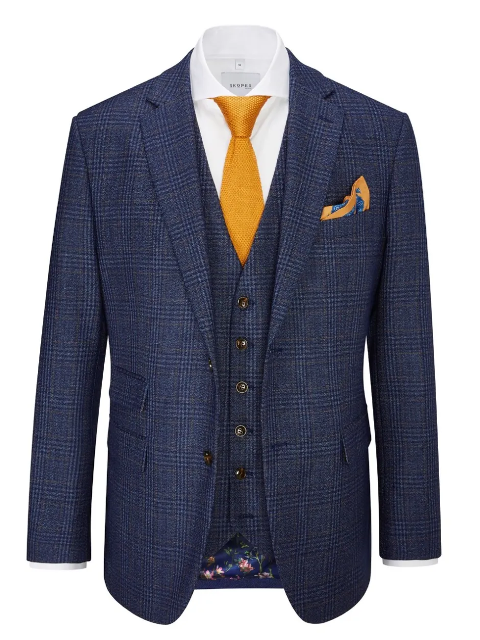 Blazers En Business-Jasjes|Pakken|Skopes maatgesneden Woolf geruit pak: colbert