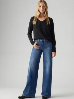 Jeans|Levi's Slim meisje - ® 318 Shaping jeans met wijde pijpen