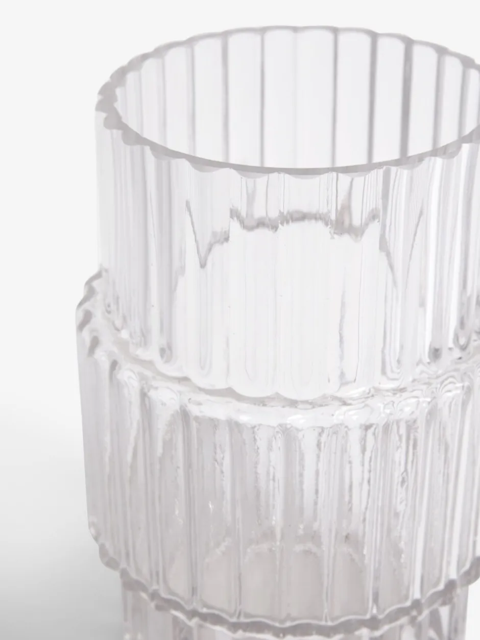 Vazen*Next Small Ribbed Glass Vase Wissen