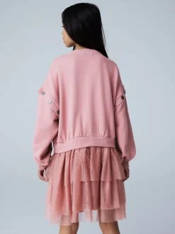 Gebreide Kleding*smALLSAINTS Amphia Flocked Logo Sweat Mock Dress