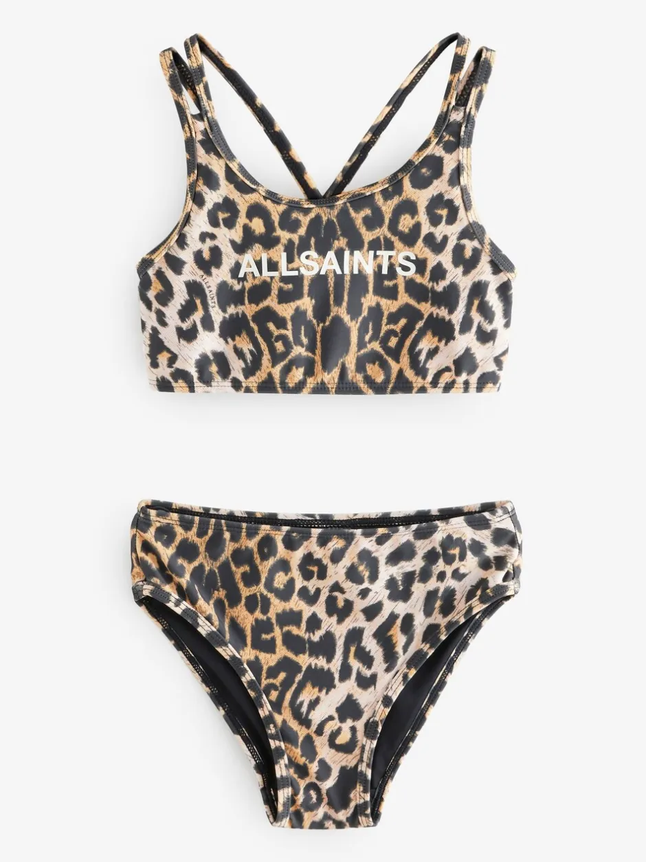 Badkleding|smALLSAINTS bikiniset met bandjes en logoprint