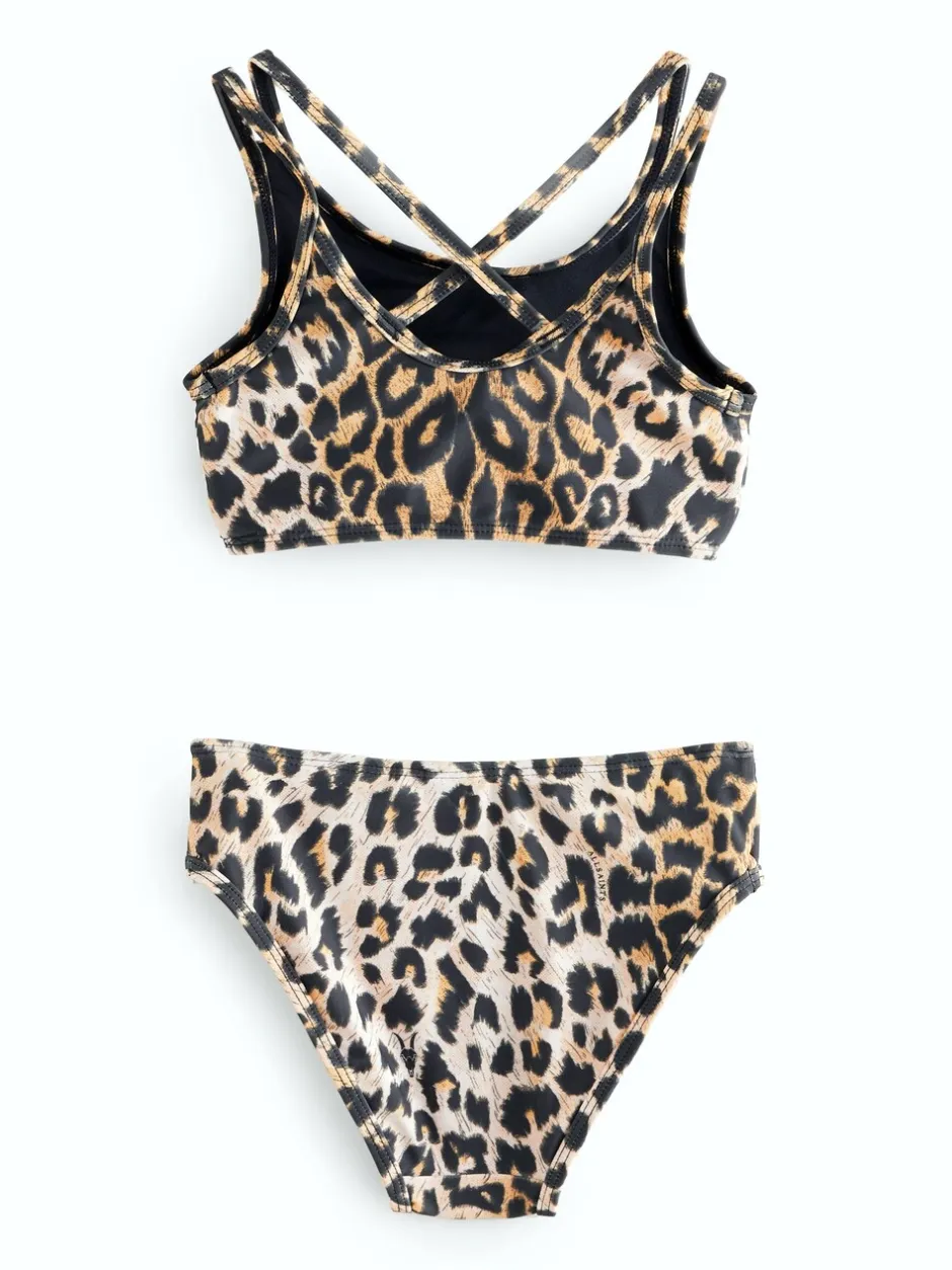 Badkleding|smALLSAINTS bikiniset met bandjes en logoprint