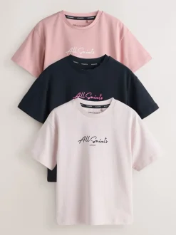T-Shirts*smALLSAINTS Script Logo Crew Neck Relaxed T-Shirts 3 Pack