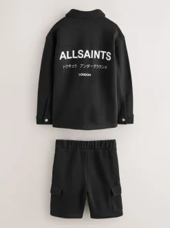 Jassen En Jacks|smALLSAINTS Sweat Shacket T-Shirt and Shorts 3 Piece Set