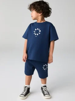 Shorts*smALLSAINTS Tierra set van T-shirt en sweatshorts voor jonge jongens, van 100% katoen