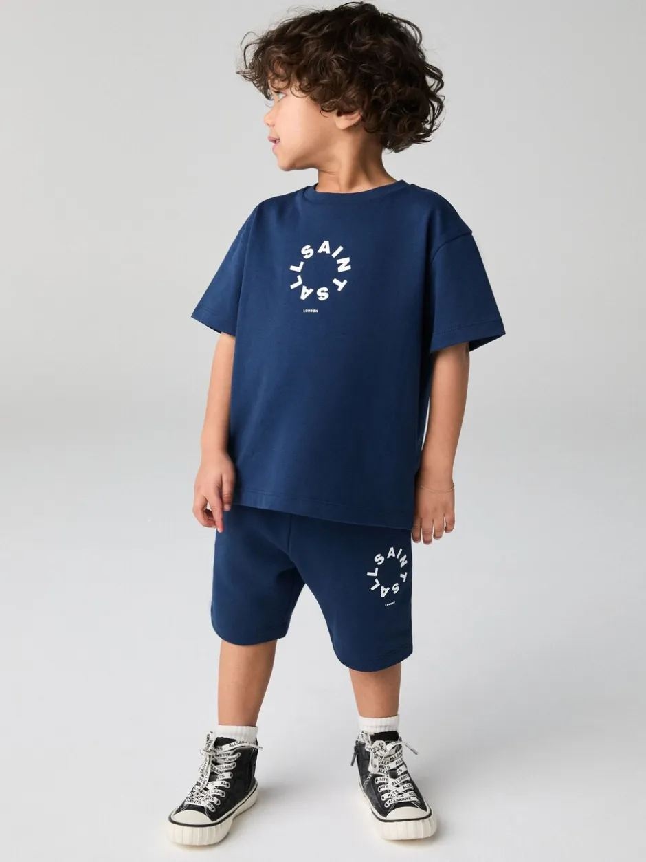 Shorts*smALLSAINTS Tierra set van T-shirt en sweatshorts voor jonge jongens, van 100% katoen