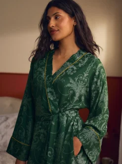 Badjassen|Alle Nacht- En Loungekleding*Laura Ashley Smaragdgroen - Josette badjas