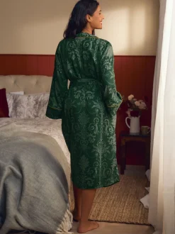 Badjassen|Alle Nacht- En Loungekleding*Laura Ashley Smaragdgroen - Josette badjas
