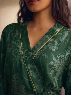 Badjassen|Alle Nacht- En Loungekleding*Laura Ashley Smaragdgroen - Josette badjas
