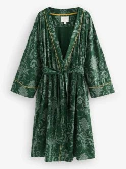 Badjassen|Alle Nacht- En Loungekleding*Laura Ashley Smaragdgroen - Josette badjas