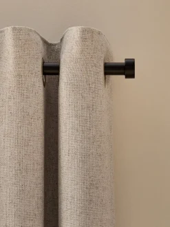 Gordijnen|Gordijnen*Next Soft Weave Linen Blend Eyelet Curtains Natuurlijk