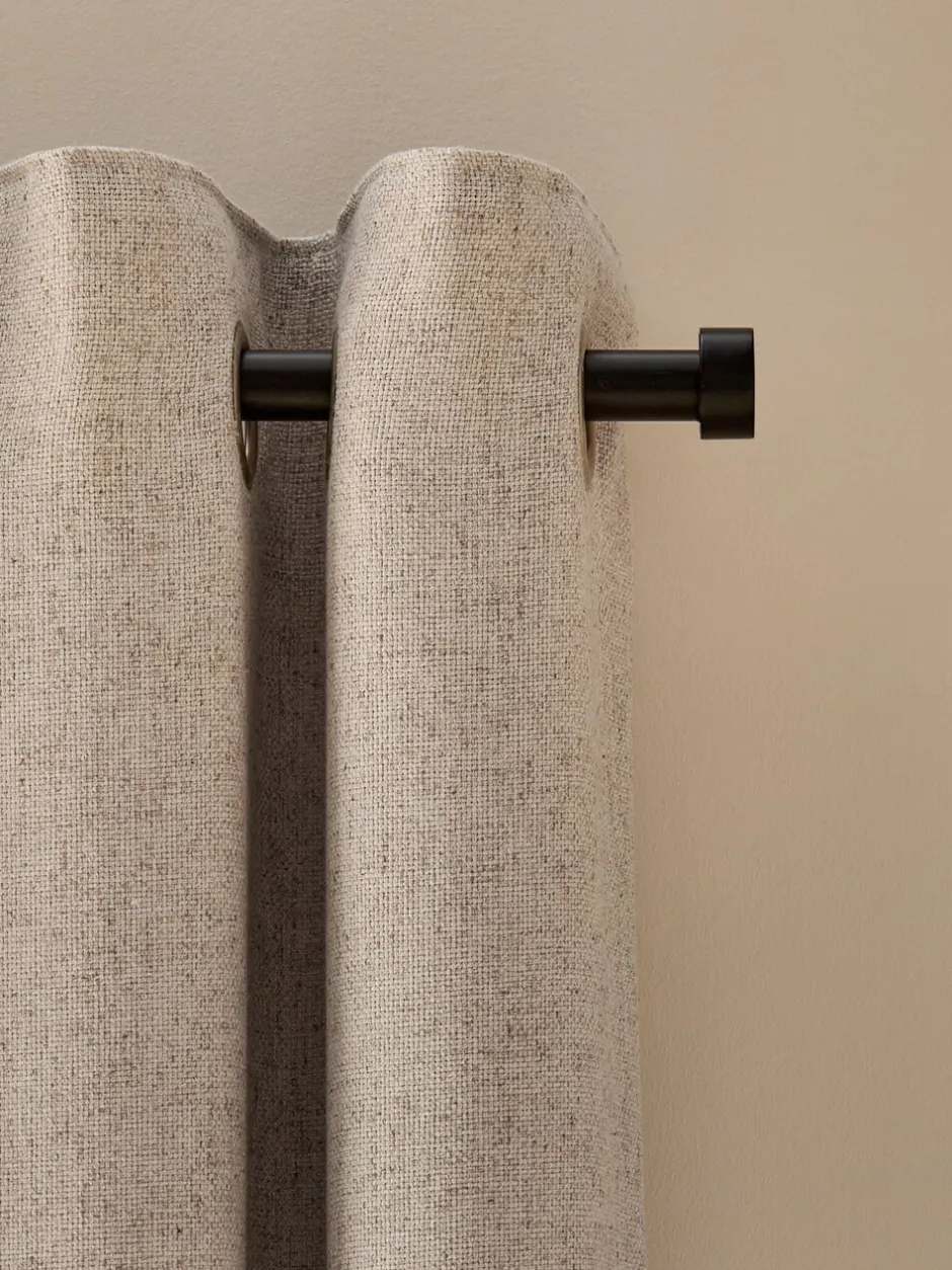 Gordijnen|Gordijnen*Next Soft Weave Linen Blend Eyelet Curtains Natuurlijk