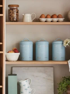 Keukenopslag|Sophie Allport - Set van 3opslagblikken met libelleprint