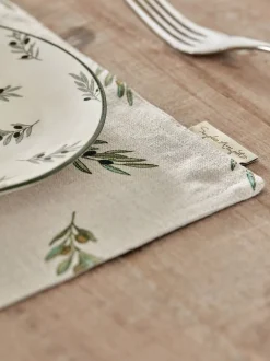 Tafellinnen En Placemats |Sophie Allport Linnen Olijfgroene Placemats Set van 2