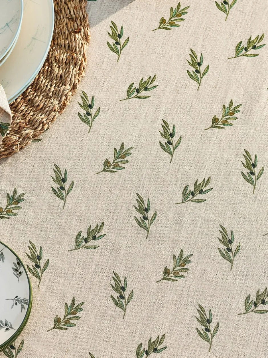 Tafellinnen En Placemats *Sophie Allport Linnen Olijfkleurig Tafellaken