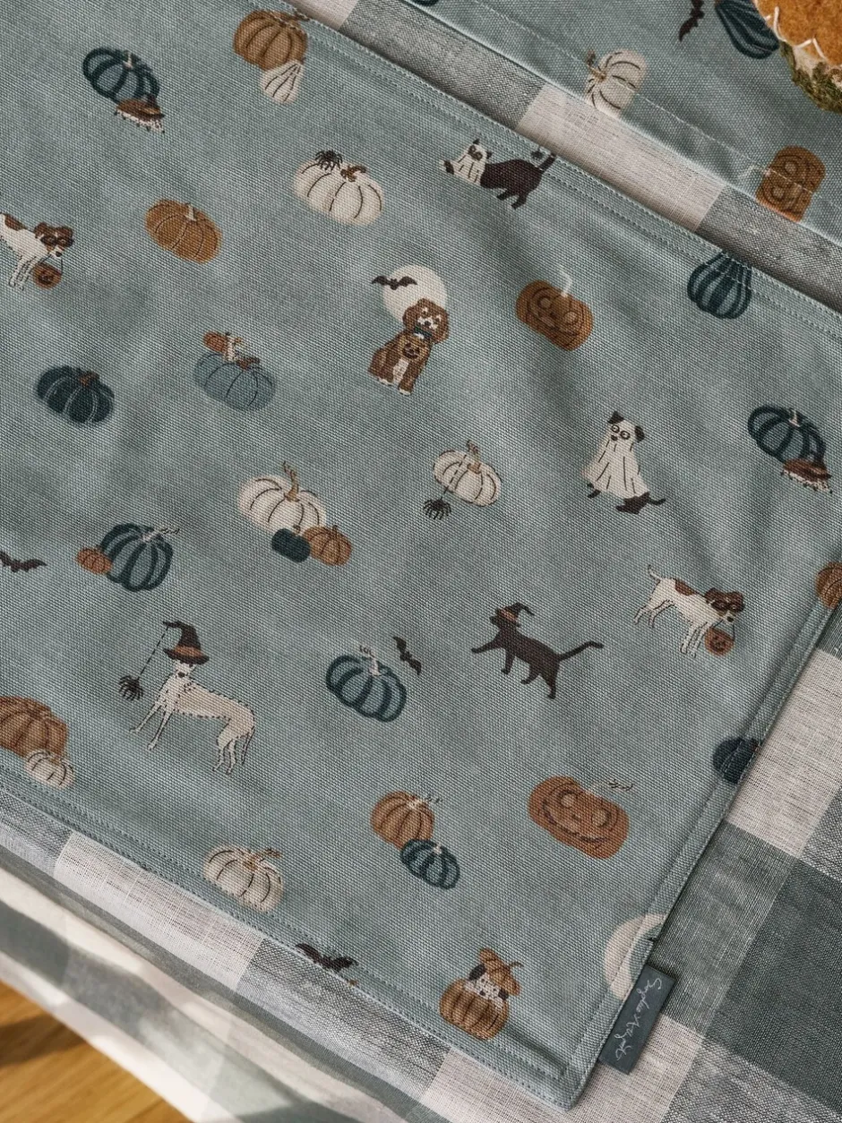 Tafellinnen En Placemats |Sophie Allport Paws & Pumpkins wasbare placemats set van 2