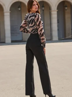 Blouses En Overhemden|Sosandar Abstract Print Wrap Front Top