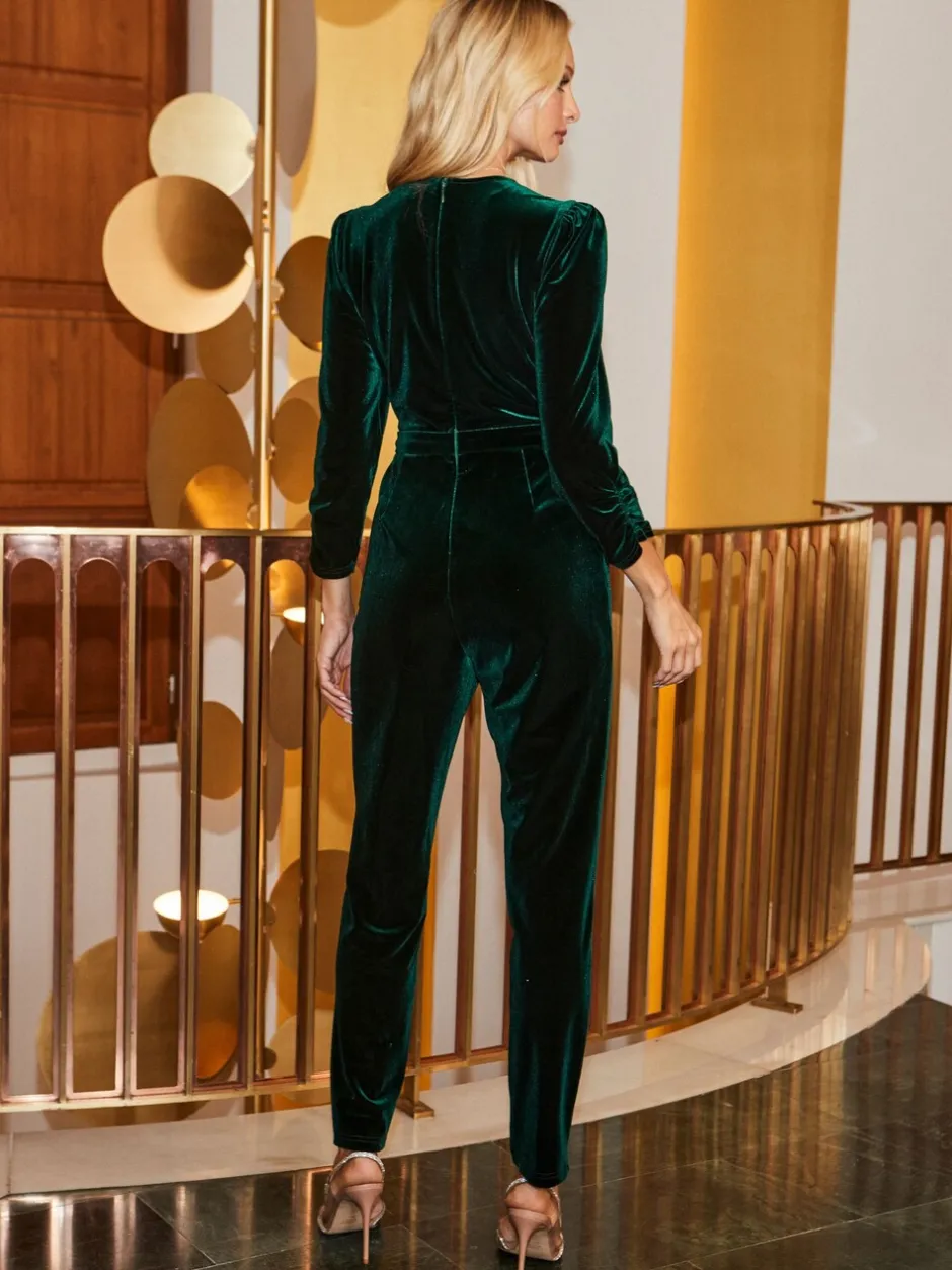 Jumpsuits En Playsuits*Sosandar Velvet Wrap Jumpsuit