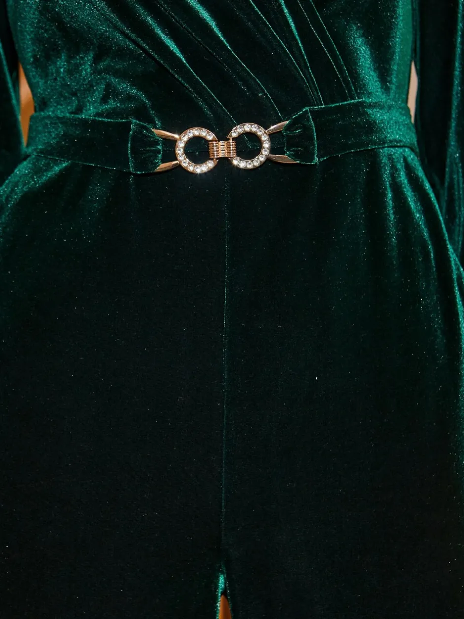Jumpsuits En Playsuits*Sosandar Velvet Wrap Jumpsuit