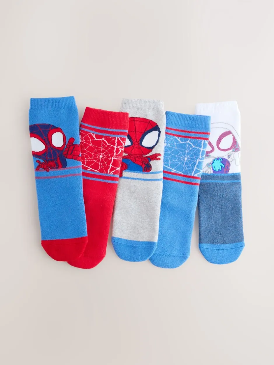 Sokken|Next Spidey and his Amazing Friends - Verpakking van 5 paar Character sokken met hoog katoengehalte