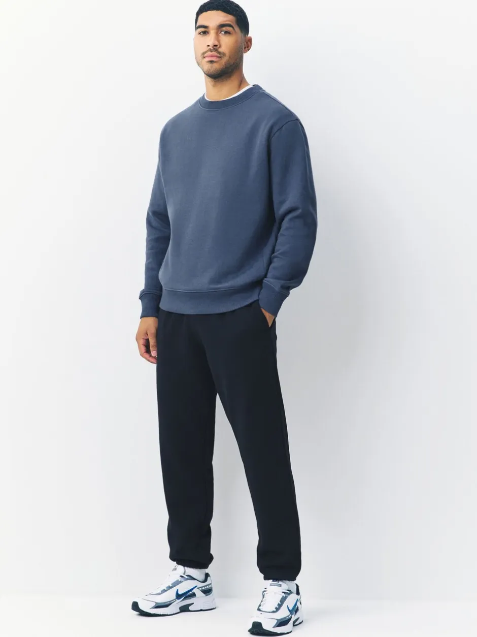 Sweaters En Hoody´S|Sweaters En Hoody´S|Next Staalblauw - Normale Pasvorm - Heavyweight Cotton Rich Crew Neck Sweatshirt