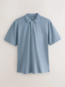 Poloshirts*Next Staalblauw - Normale Pasvorm - Piqué poloshirt met korte mouwen
