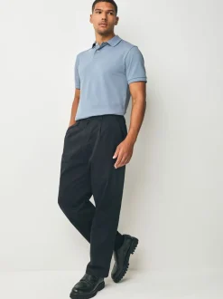 Poloshirts*Next Staalblauw - Slim Fit - Piqué poloshirt met korte mouwen