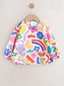 Slabbetjes|Next Stampy Bloemenprint - Slabbetje met mouwen voor spenen en voeden