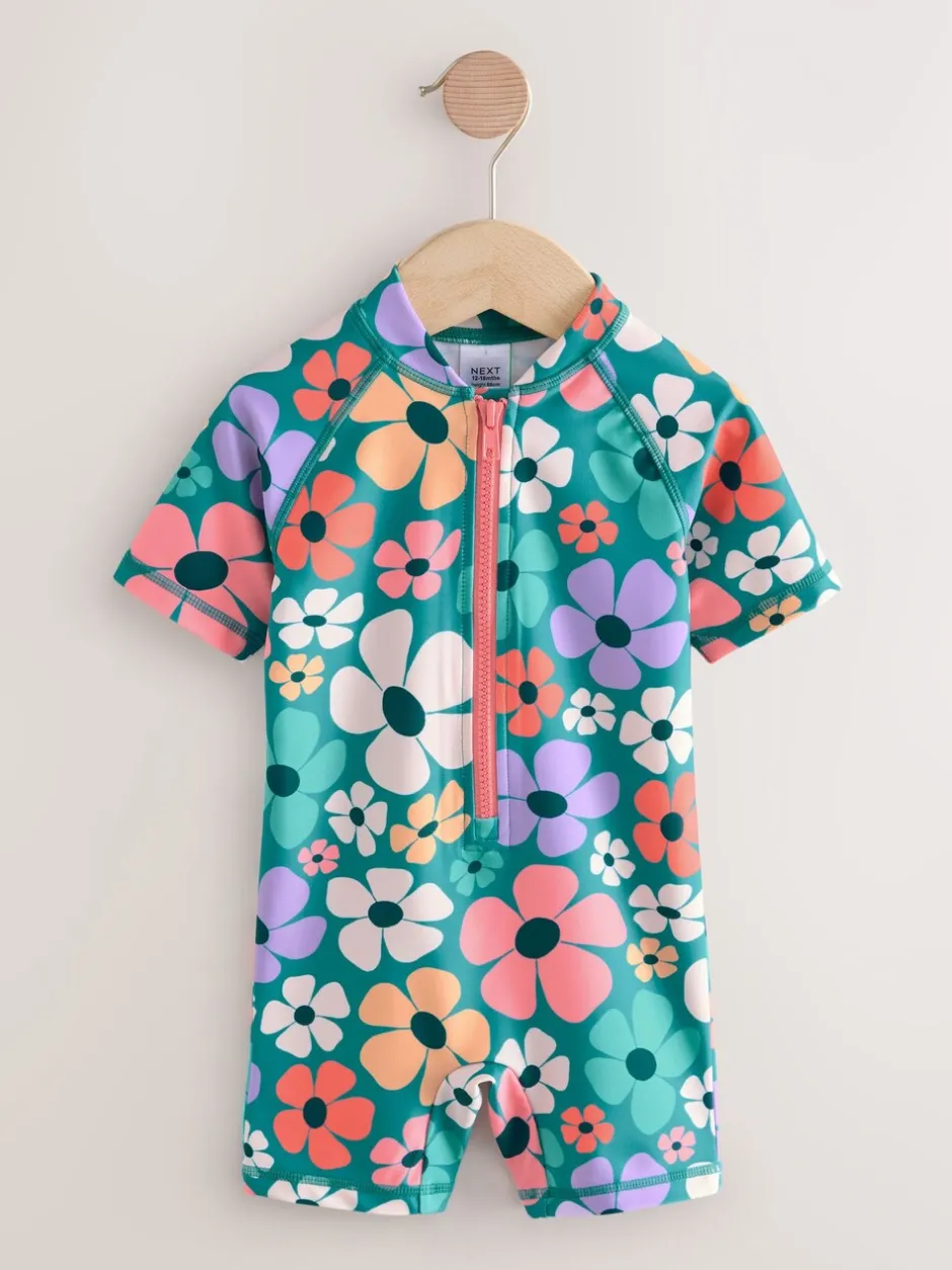 Badkleding|Badkleding|Next Stampy Bloemenprint - Zonbeschermend badpak (3 mnd-10 jr)