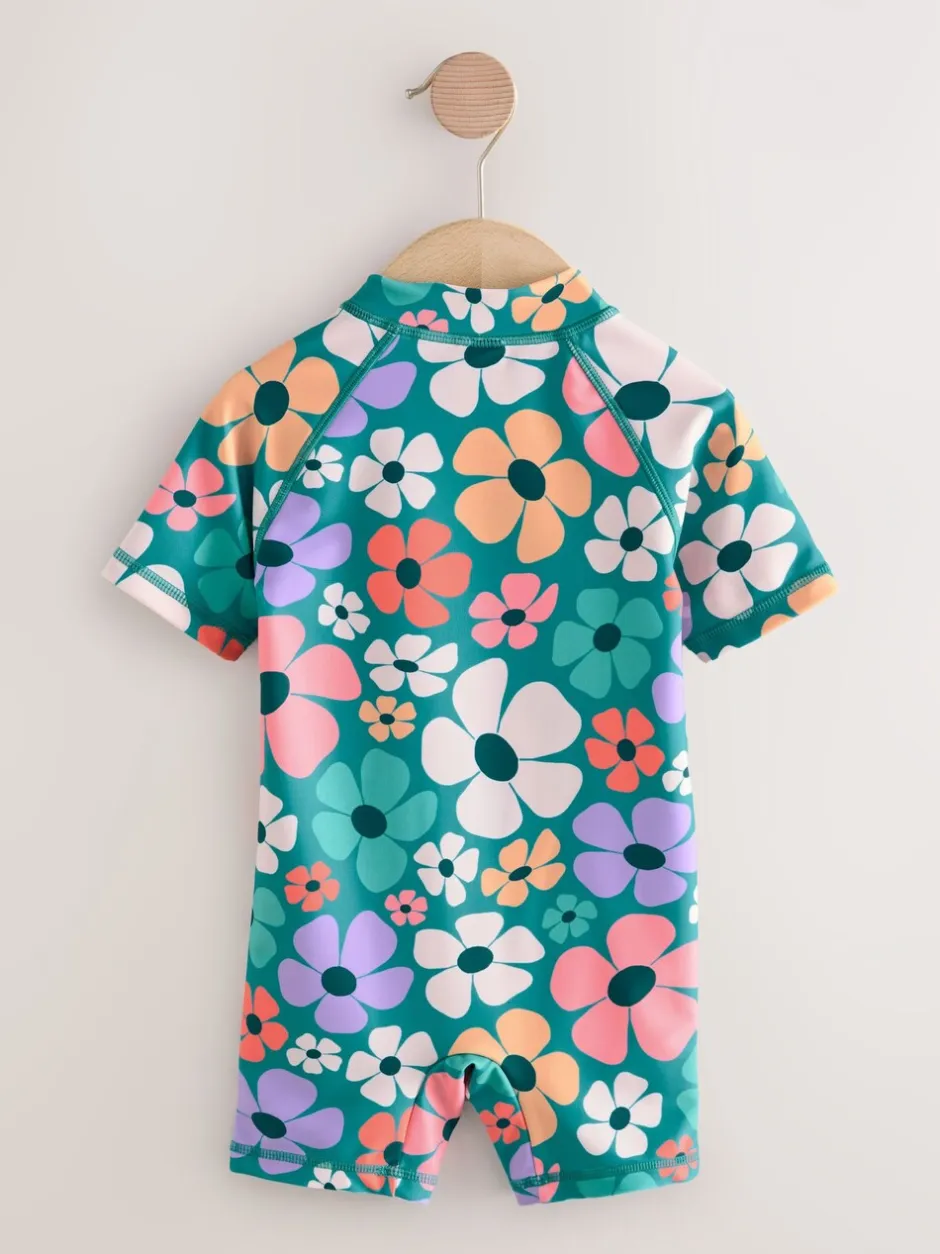 Badkleding|Badkleding|Next Stampy Bloemenprint - Zonbeschermend badpak (3 mnd-10 jr)