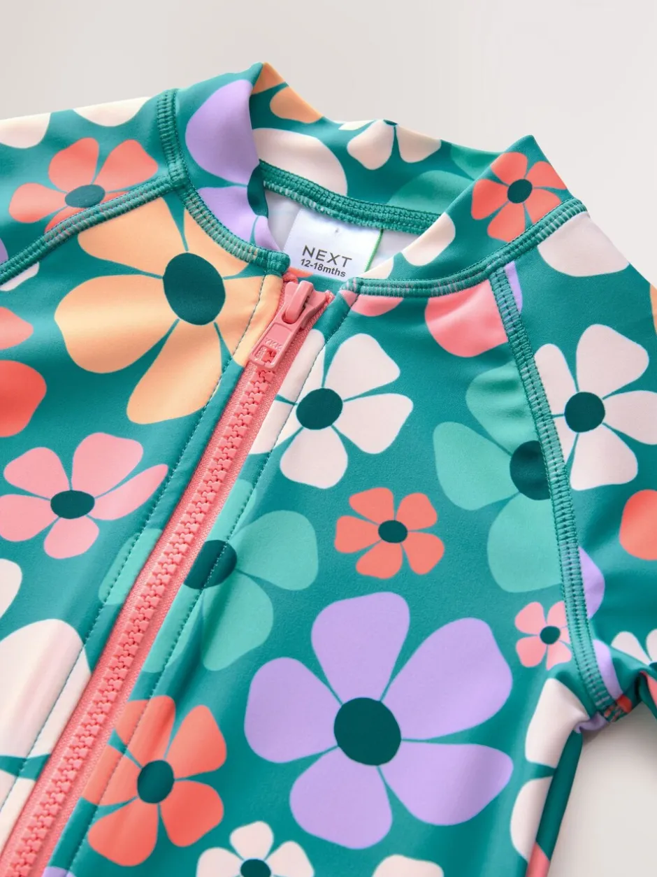 Badkleding|Badkleding|Next Stampy Bloemenprint - Zonbeschermend badpak (3 mnd-10 jr)