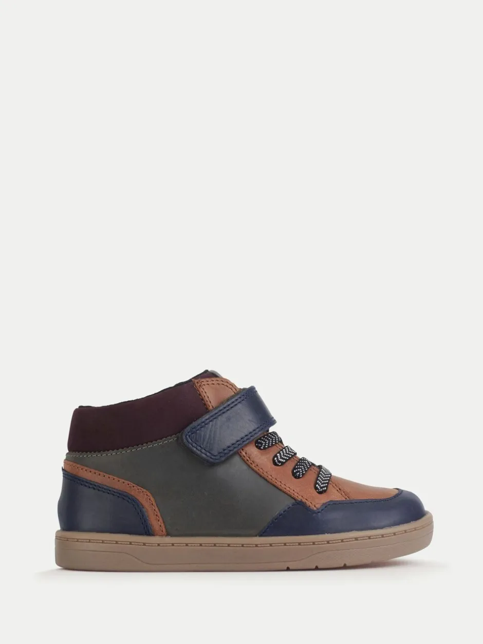 Boots*Start Rite Start-Rite Kids Sporty Orbit Casual Rip-Tape Low Rise Laced Brown Boots