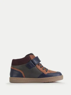 Boots*Start Rite Start-Rite Kids Sporty Orbit Casual Rip-Tape Low Rise Laced Brown Boots