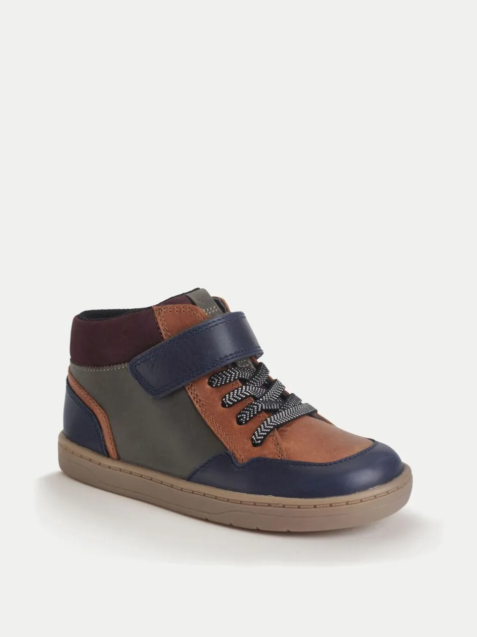 Boots*Start Rite Start-Rite Kids Sporty Orbit Casual Rip-Tape Low Rise Laced Brown Boots