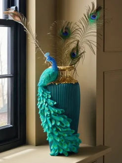 Decoraties|Next Statement Peacock Urn Ornament